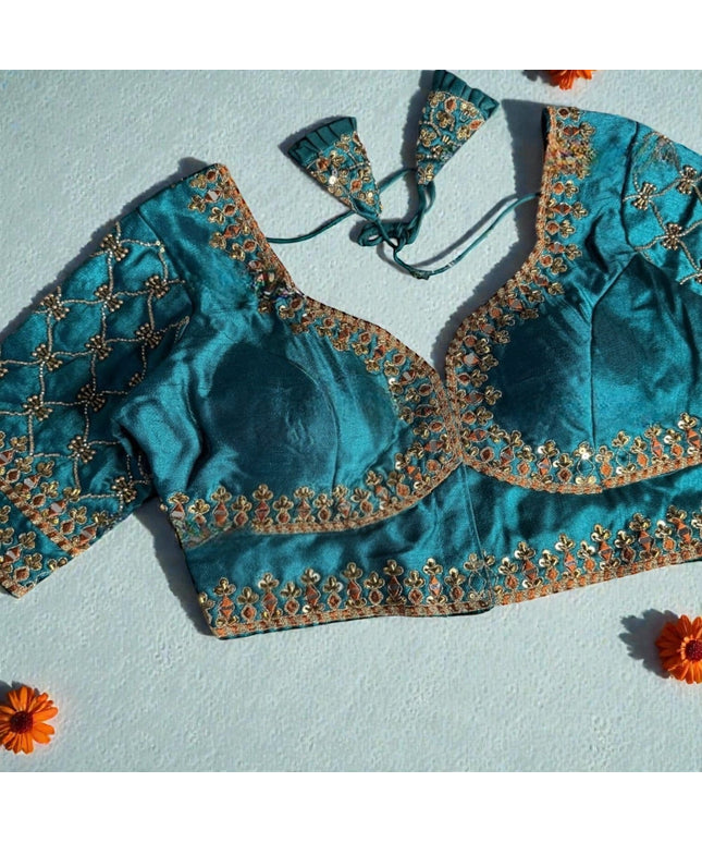 Party wear heavy work blouses by Kurti Connection USA