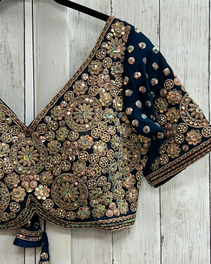 Rama blue blouse : heavy embroidery