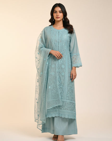 Anarkali suit : pastel blue