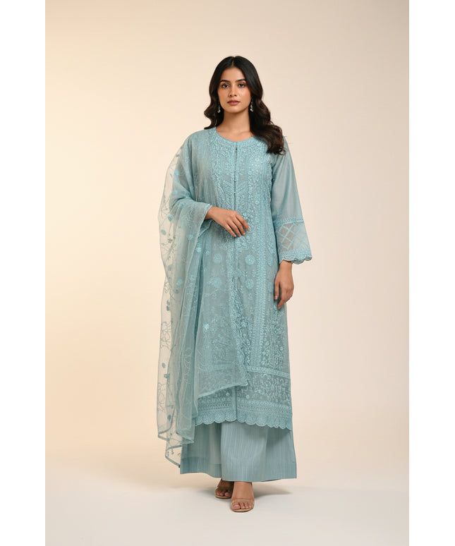 Anarkali suit : pastel blue