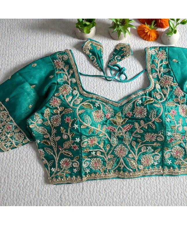Party wear heavy work blouses by Kurti Connection USA