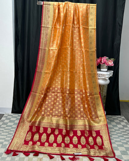 Chanderi silk saree by Kurti Connection USA