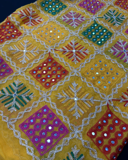 Embroidered phulkari dupatta by Kurti Connection USA