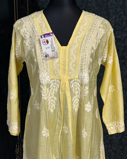 Modal silk chikankari kurti by Kurti Connection USA