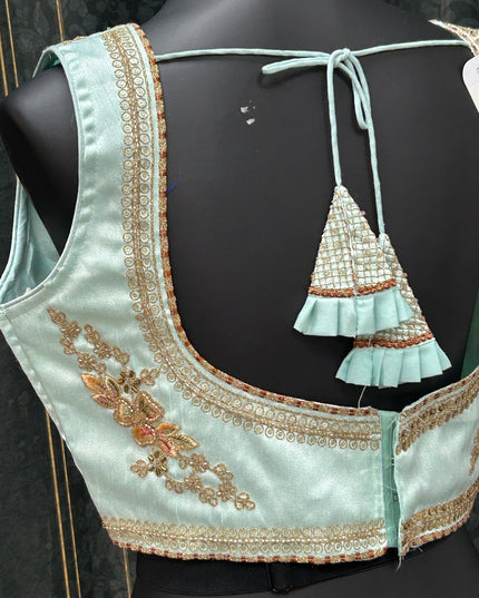 Silk blouse with heavy embroidery work