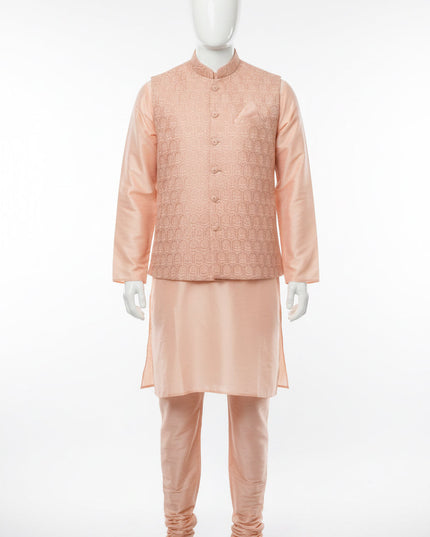 Peach kurta set | mens Kurta pajama with jacket