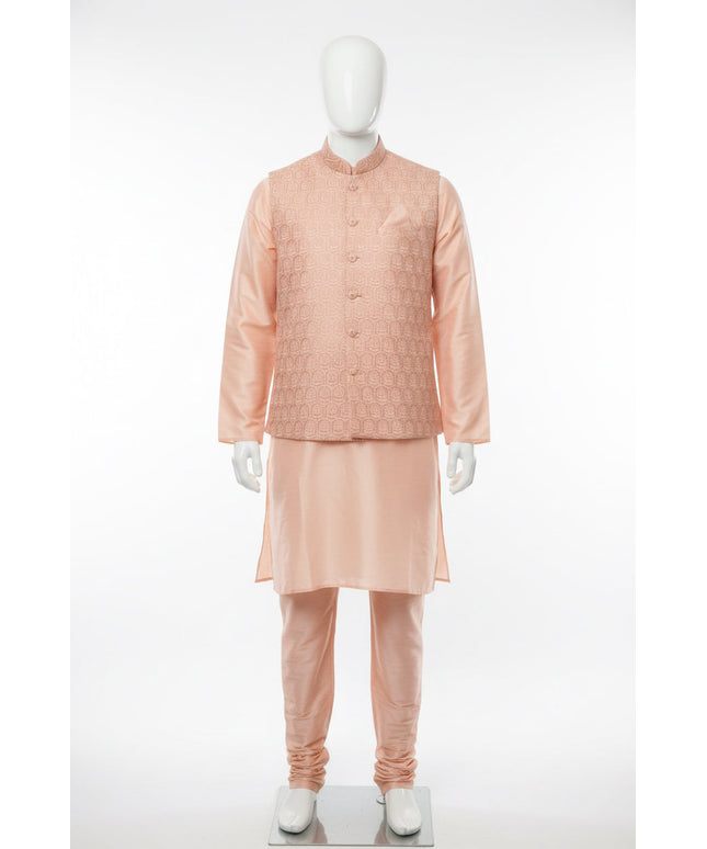 Peach kurta set | mens Kurta pajama with jacket