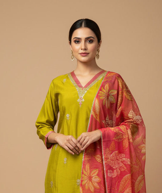 Modal silk kurti set