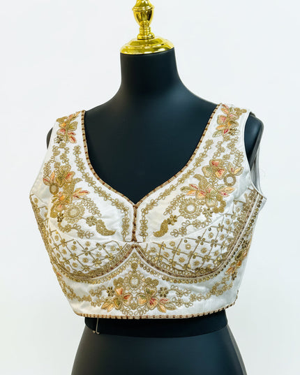 Silk blouse with heavy embroidery work