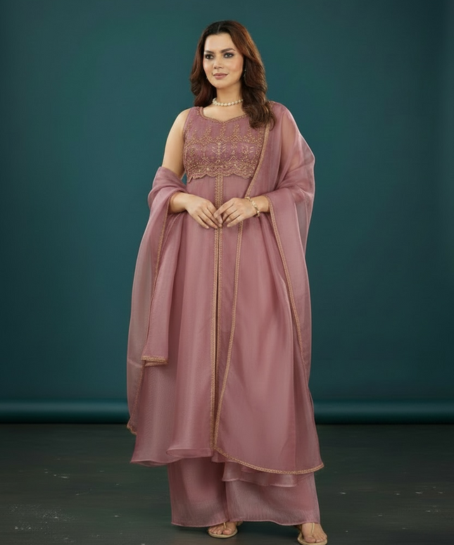 Tissue silk party wear dress