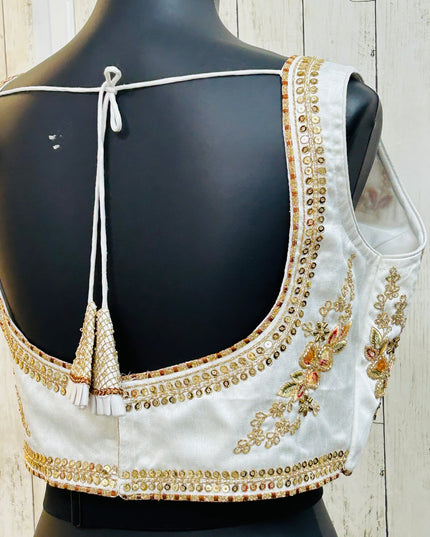 Silk blouse with heavy embroidery work