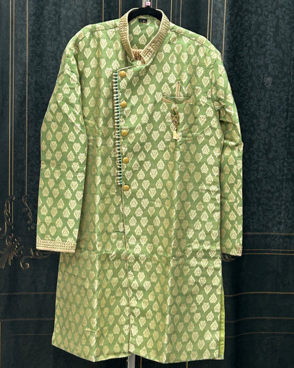 Sherwani with golden dhoti pant