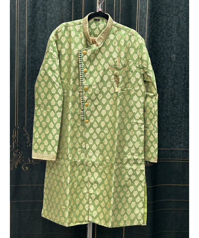 Sherwani with golden dhoti pant