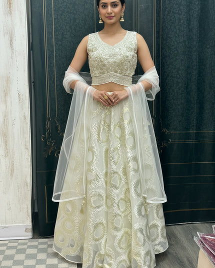 Off white - Gold lehenga Choli set