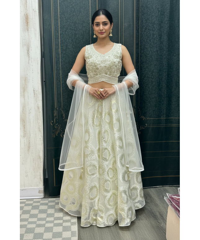 Off white - Gold lehenga Choli set