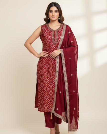 Banarasi salwar suit with heavy dupatta