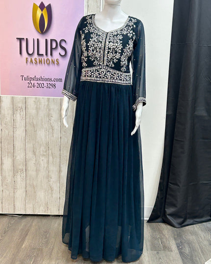 Party wear long gown by Kurti Connection USA