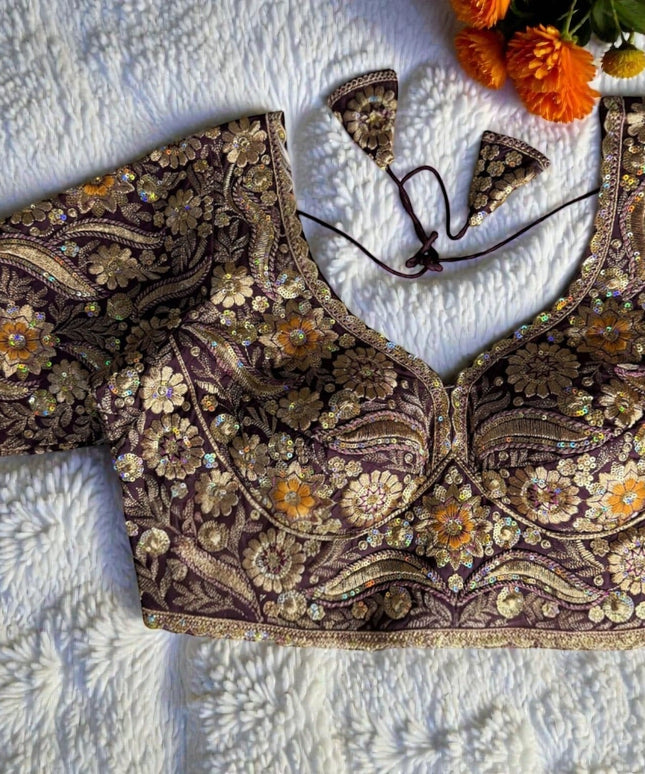 Party wear heavy work blouses by Kurti Connection USA