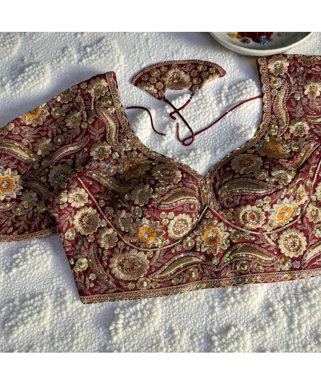 Party wear heavy work blouses by Kurti Connection USA