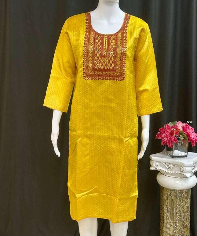 Chanderi silk kurti by Kurti Connection USA