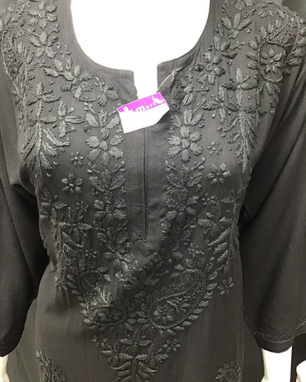 black chikankari lucknowi  kurti