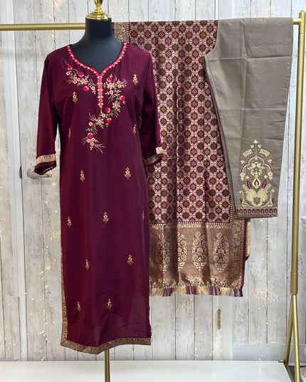 Modal silk salwar suit with banarasi dupatta