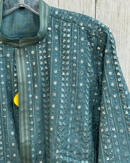 Mirror work kurta pajama set for men by Kurti Connection USA