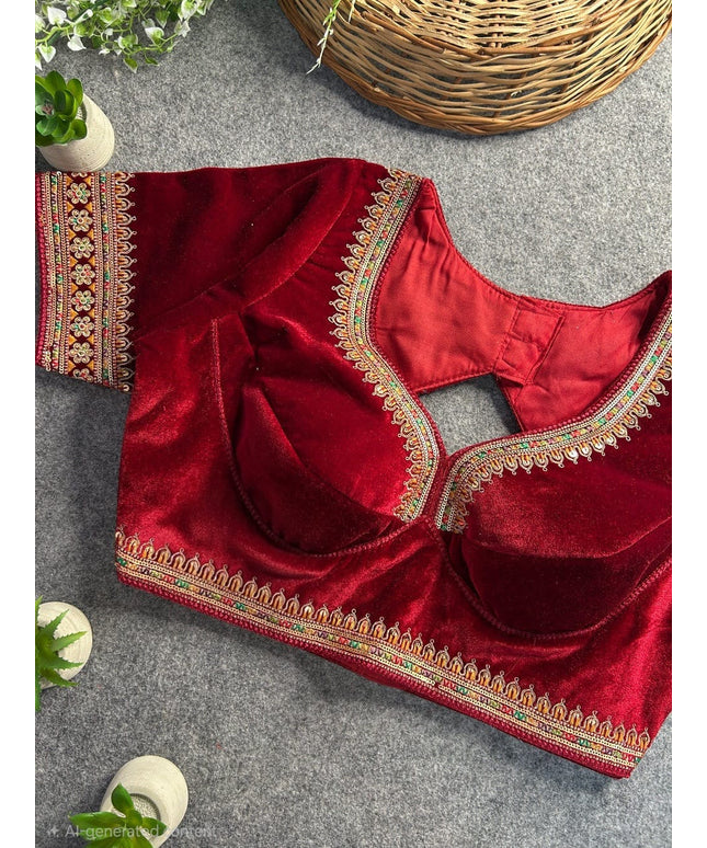 Velvet designer blouses