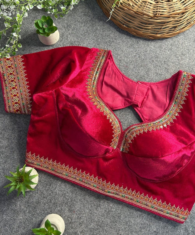 Velvet designer blouses