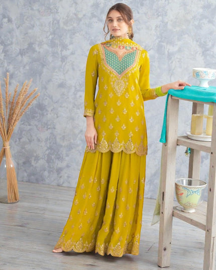Chiffon sharara suits by Kurti Connection USA