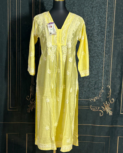 Modal silk chikankari kurti by Kurti Connection USA