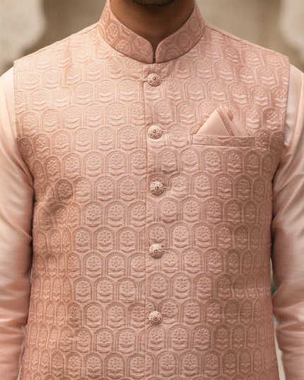 Peach kurta set | mens Kurta pajama with jacket