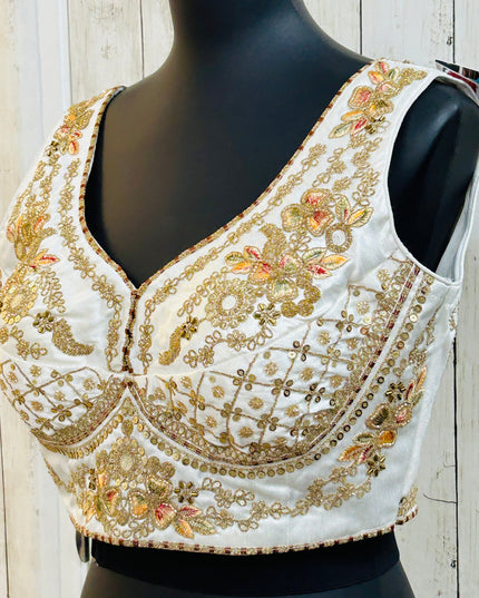 Silk blouse with heavy embroidery work