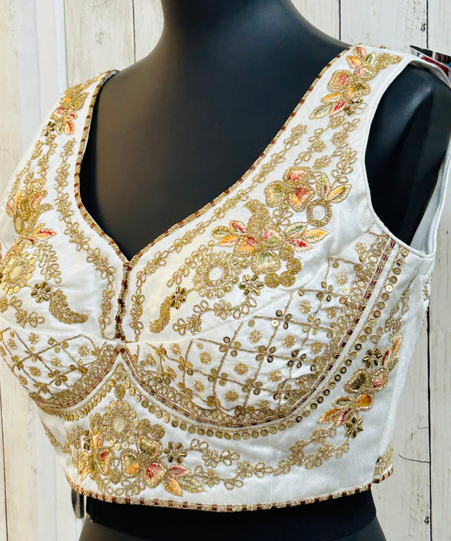 Silk blouse with heavy embroidery work