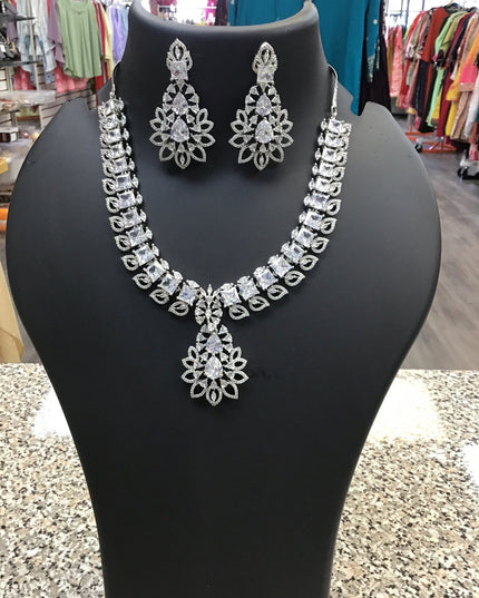 CZ stone necklace set
