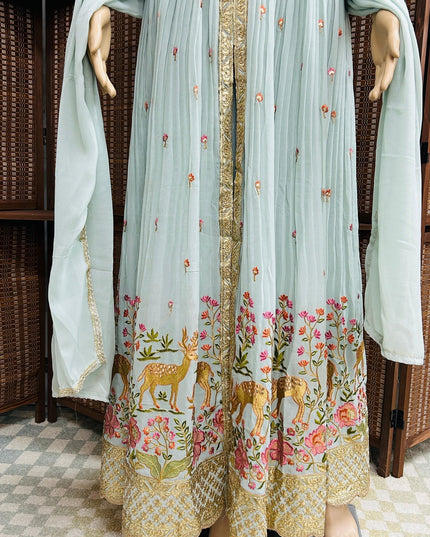 Party wear  long dress with Plazzo pant