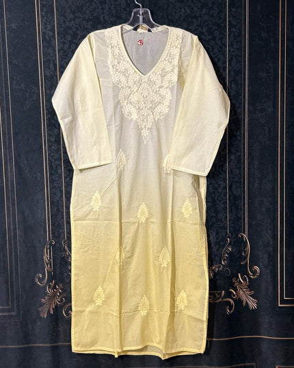 Cotton chikankari kurti / ombré color pattern