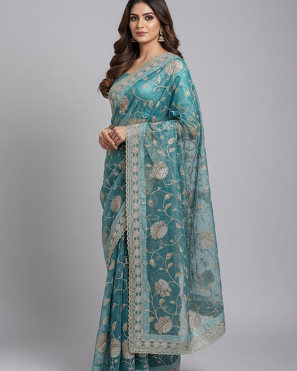 Tissue silk saree by Kurti Connection USA