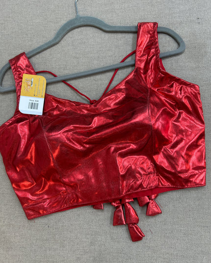 Red shimmer blouse