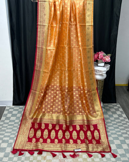 Chanderi silk saree by Kurti Connection USA