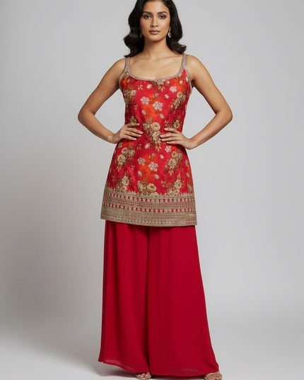 Chinon silk sharara suit by Kurti Connection USA