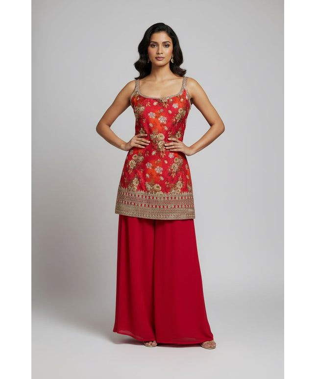 Chinon silk sharara suit by Kurti Connection USA