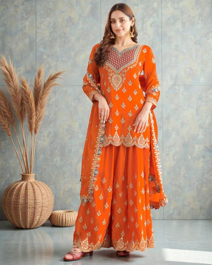 Chiffon sharara suits by Kurti Connection USA
