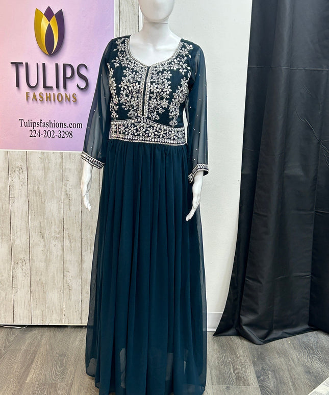 Party wear long gown by Kurti Connection USA