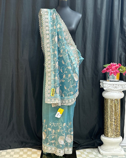 Tissue silk saree by Kurti Connection USA