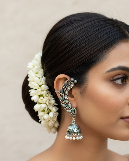 Oxidized jhumki earrings by Kurti Connection USA