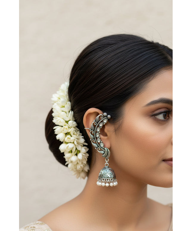 Oxidized jhumki earrings by Kurti Connection USA