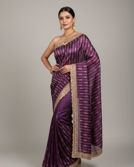 Crape silk saree