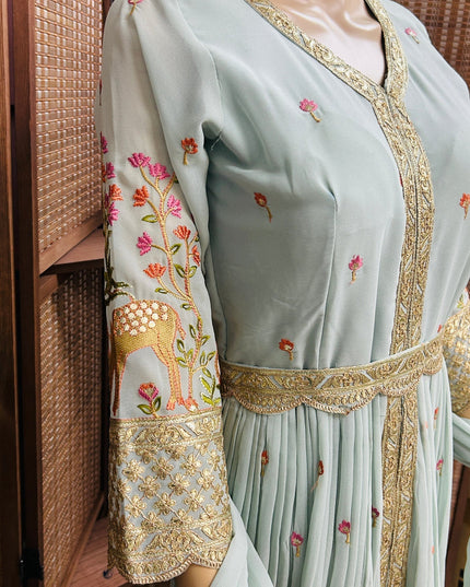 Party wear  long dress with Plazzo pant