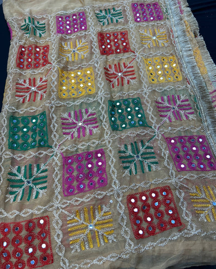 Embroidered phulkari dupatta by Kurti Connection USA